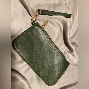 Emerald Green wristlet with gold detail